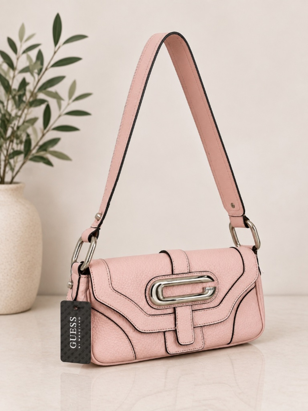 NWT GUESS hobo handbag vintage Y2K pink leather
